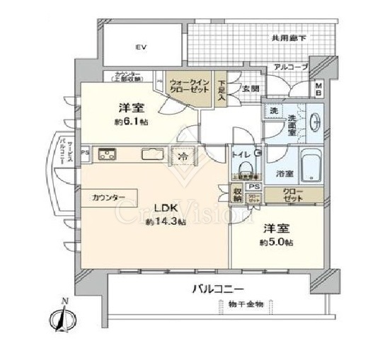 マイネシュロッス四谷　905号室　間取り