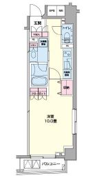 プライムアーバン日本橋浜町　1302号室　間取り