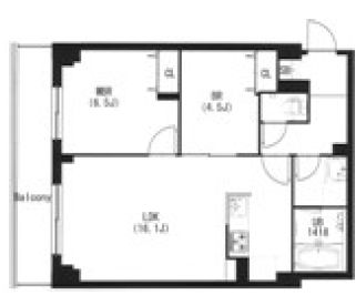 エスティメゾン都立大学　104号室　間取り