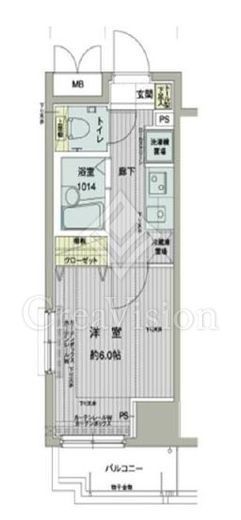 メインステージ西新宿　10F2号室　間取り