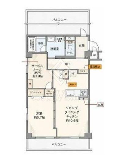 ライオンズマンション早稲田第2　4F1号室　間取り