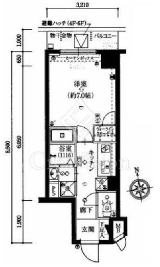 ル・リオン神楽坂　402号室　間取り