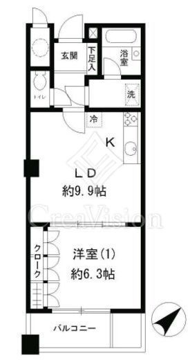 ニチレイ明石町レジデンス　1610号室　間取り