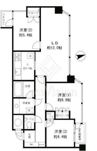 ニチレイ明石町レジデンス　1512号室　間取り