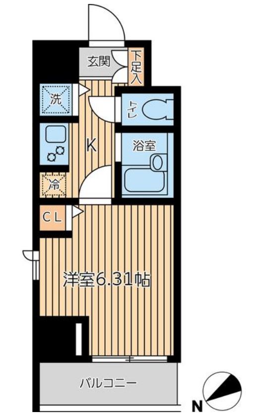 CITY SPIRE新富町（旧KWレジデンス新富町）　902号室　間取り