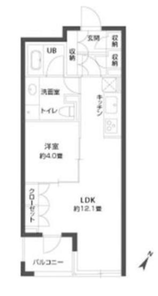 パークキューブ銀座イースト　606号室　間取り