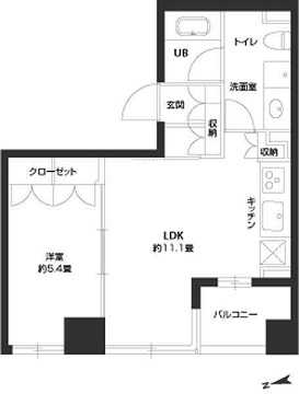 パークキューブ銀座イースト　902号室　間取り