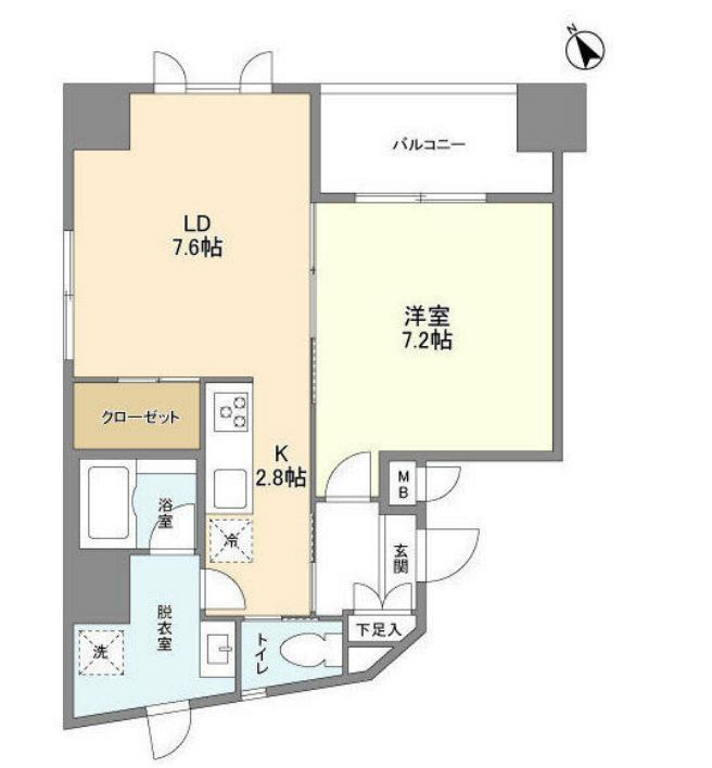 ププレMIYA八丁堀　801号室　間取り
