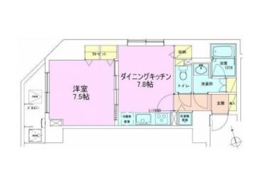 銀座レジデンス参番館　1102号室　間取り