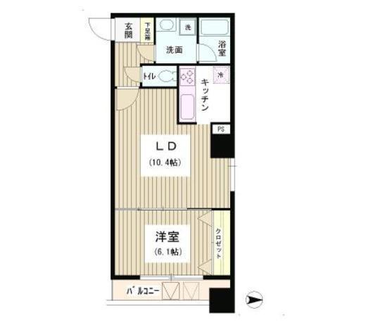 アクアコート　704号室　間取り