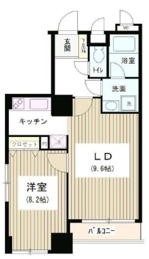 アクアコート　805号室　間取り