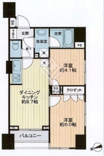 グランドメゾン神楽坂　204号室　間取り