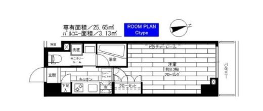ステージファースト飯田橋アジールコート　1002号室　間取り