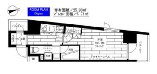 ステージファースト飯田橋アジールコート　1303号室　間取り