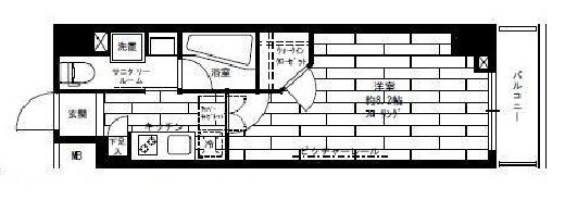 ステージファースト飯田橋アジールコート　602号室　間取り