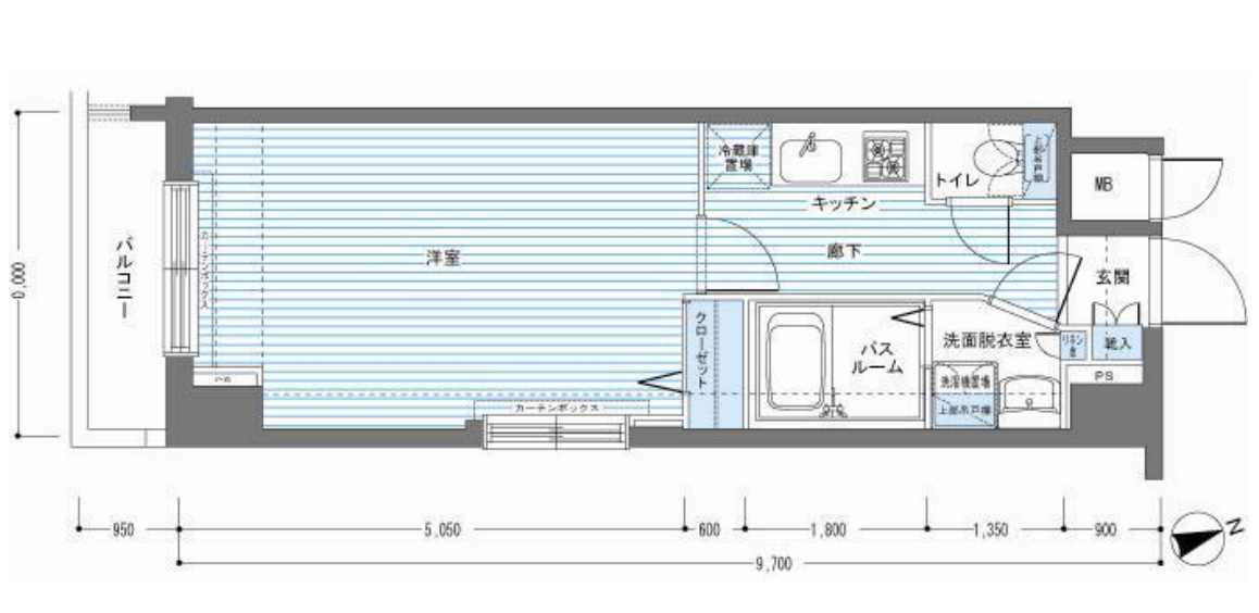 レジディア銀座東　1302号室　間取り