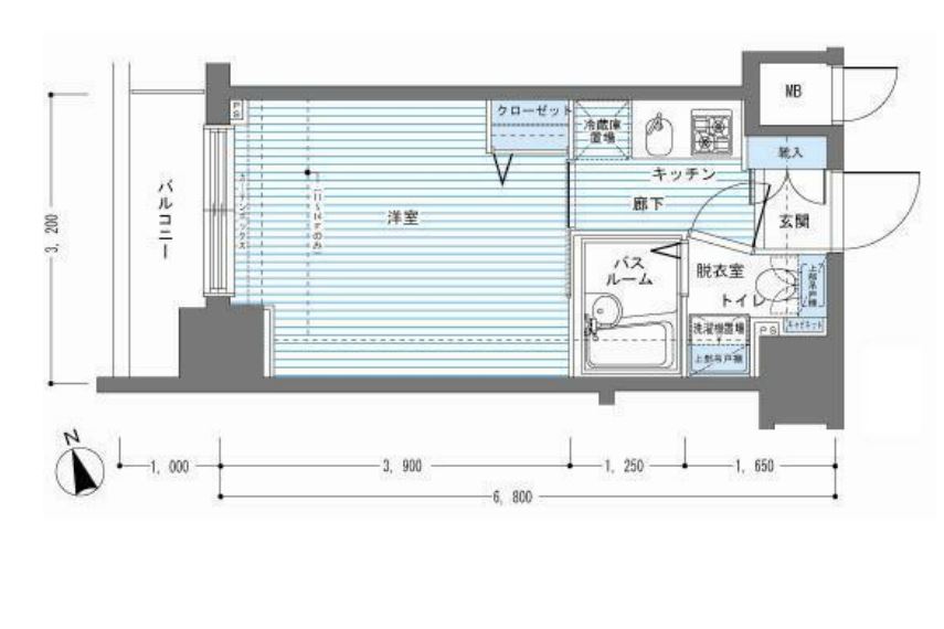 レジディア銀座東　603号室　間取り