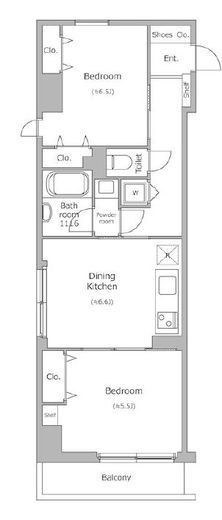 レジディア銀座東　1201号室　間取り