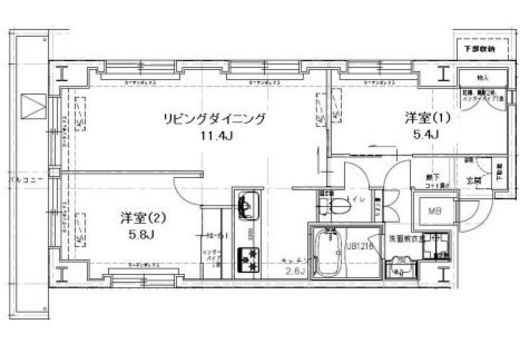 レジディア銀座東　1401号室　間取り