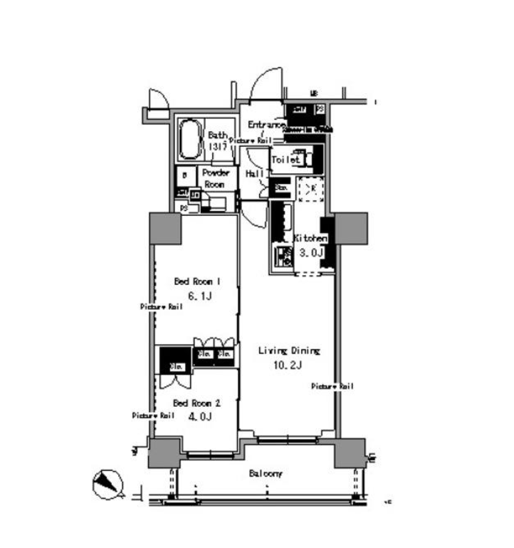 パークアクシス日本橋浜町　508号室　間取り