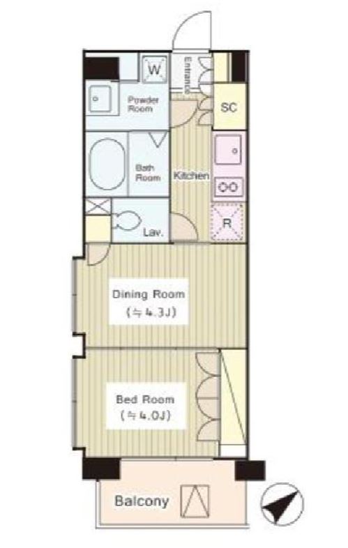 コートラクリア京橋　604号室　間取り