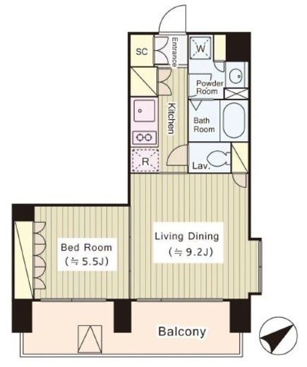 コートラクリア京橋　101号室　間取り