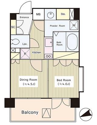 コートラクリア京橋　901号室　間取り