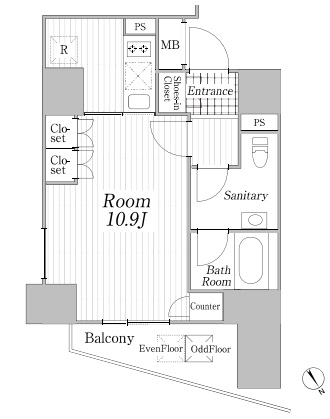 コートヒルズ広尾南　804号室　間取り