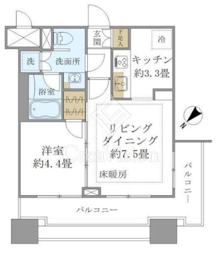 グラーサ白金高輪　506号室　間取り