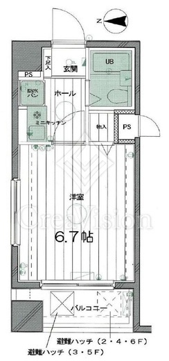 パークウェル芝公園　504号室　間取り
