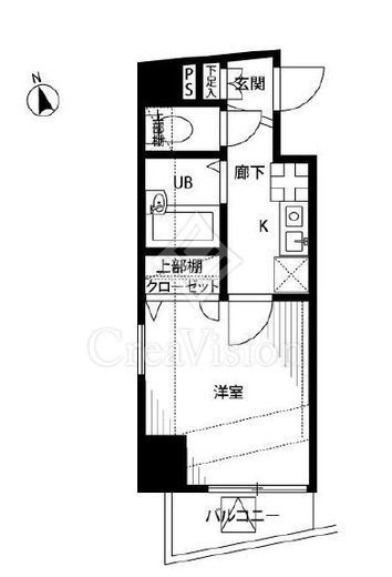 プレール麻布十番　701号室　間取り