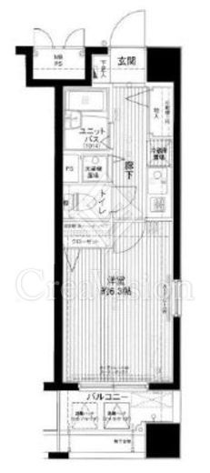 メインステージ赤坂2　801号室　間取り