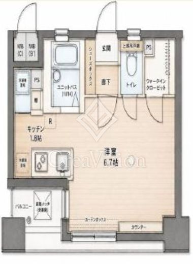 メインステージ六本木　803号室　間取り