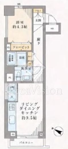 ライオンズマンション麻布十番コート　701号室　間取り