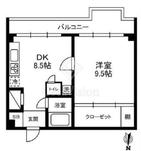 ロジマン西麻布　6F2号室　間取り
