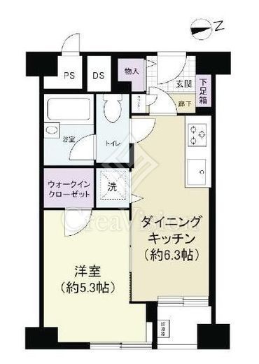 高輪グランドハイツ　8F1号室　間取り