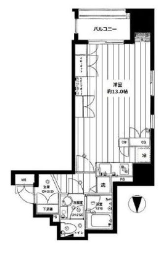 アクシア新宿御苑　405号室　間取り