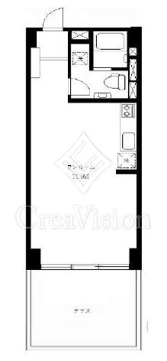 秀和新坂町レジデンス　1F1号室　間取り