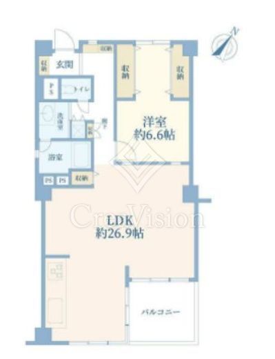 赤坂パインクレスト　908号室　間取り