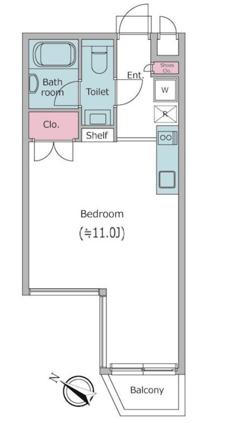 レジディア目黒Ⅱ　305号室　間取り