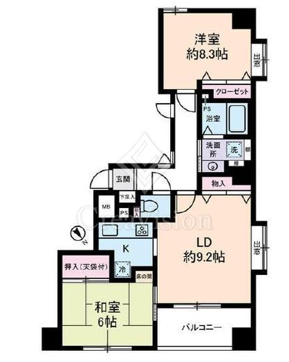 セザールリバーサイド中洲　204号室　間取り