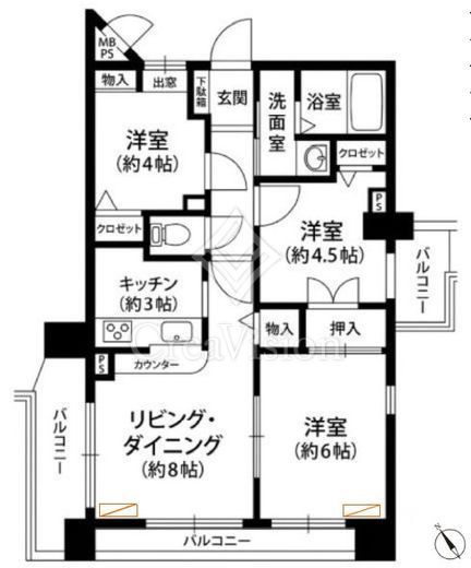 セザール第二月島　202号室　間取り