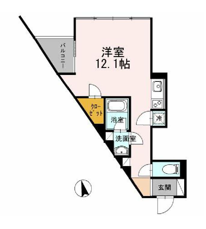カスタリア目黒長者丸　218号室　間取り