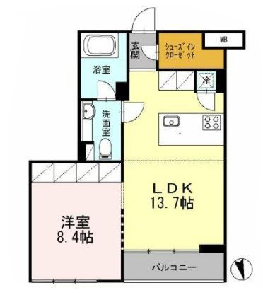 カスタリア目黒長者丸　209号室　間取り