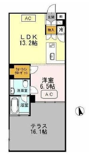 カスタリア目黒長者丸　105号室　間取り