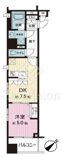 デュオ・スカーラ東日本橋　1106号室　間取り
