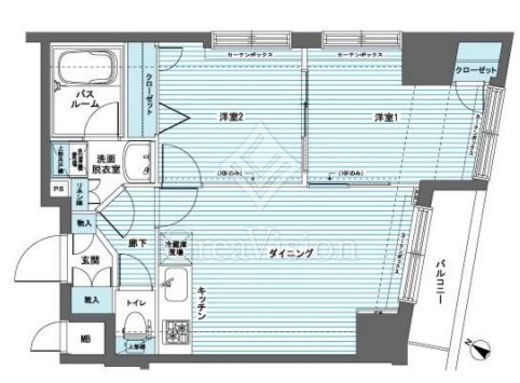 トーシンフェニックス日本橋蛎殻町弐番館　1002号室　間取り