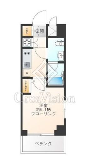 プレール・ドゥーク銀座イースト2　1004号室　間取り