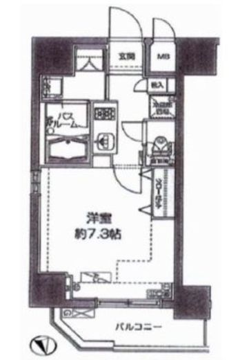 ZOOM九段下　1301号室　間取り