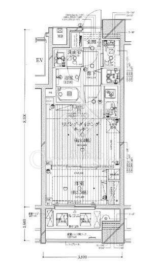 シティインデックス新宿若松町　702号室　間取り